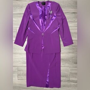 Natasia Collection New York Purple Church Suit, Size 12